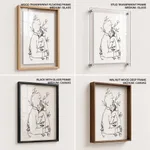 Abstract line drawing couple hugging