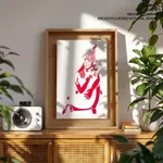 Red silhouette god krishna