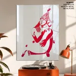 Red silhouette god krishna