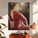 Abstract brush stroke women