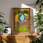 Abstract star curved diamond eye