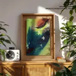 Green blue abstract face eye
