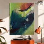 Green blue abstract face eye