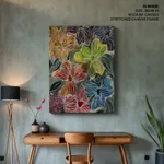 Abstract white line flowers