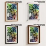 Abstract colorful black flowers