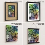 Abstract colorful black flowers