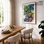 Abstract colorful black flowers