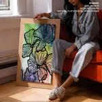 Abstract colorful black flowers
