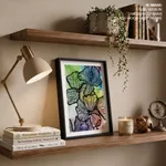 Abstract colorful black flowers
