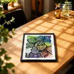 Abstract colorful black flowers