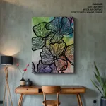 Abstract colorful black flowers