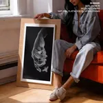 Abstract black hand with flower bee