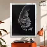 Abstract black hand with flower bee