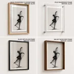 Black abstract messed bale dancing girl