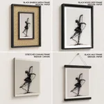 Black abstract messed bale dancing girl
