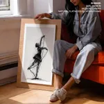 Black abstract messed bale dancing girl