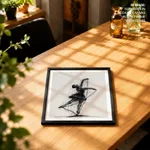 Black abstract messed bale dancing girl