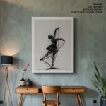 Black abstract messed bale dancing girl