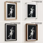 White abstract messed bale dancing girl