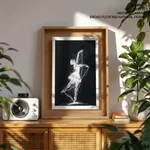 White abstract messed bale dancing girl
