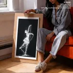 White abstract messed bale dancing girl