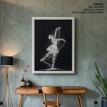 White abstract messed bale dancing girl