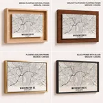 Black poster map of washington dc