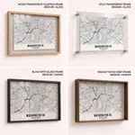 Black poster map of washington dc
