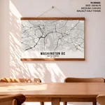 Black poster map of washington dc