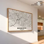 Black poster map of washington dc