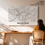 Black poster map of washington dc