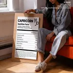 CAPRICORN Nutrition Facts - Zodiac Sign Humor – Wall Art