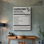 CAPRICORN Nutrition Facts - Zodiac Sign Humor – Wall Art