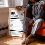 LEO Nutrition Facts - Humorous Zodiac Sign – Home Decor