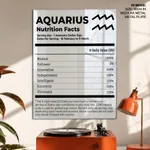AQUARIUS Nutrition Facts - Zodiac Traits Chart – Wall Decor