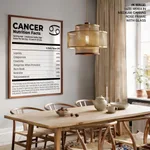 CANCER, Nutritional Label, Funny Wall Art