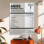 ARIES, Nutritional Label, Funny Wall Art