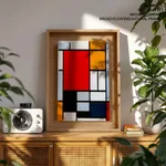 Composition with large red plane yellow black gray and blue by Piet Mondrian (1921)
