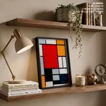 Composition with large red plane yellow black gray and blue by Piet Mondrian (1921)