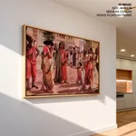 Harischandra in distress having lost his kingdom and all the wealth parting with his only son
