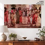Harischandra in distress having lost his kingdom and all the wealth parting with his only son