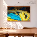 Yellow blue abstract wave