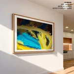 Yellow blue abstract wave