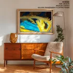 Yellow blue abstract wave