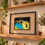 Yellow blue abstract wave