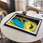 Yellow blue abstract wave