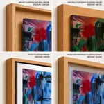 Blue red smudged abstract