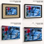 Blue red smudged abstract