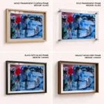 Blue red smudged abstract
