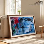 Blue red smudged abstract